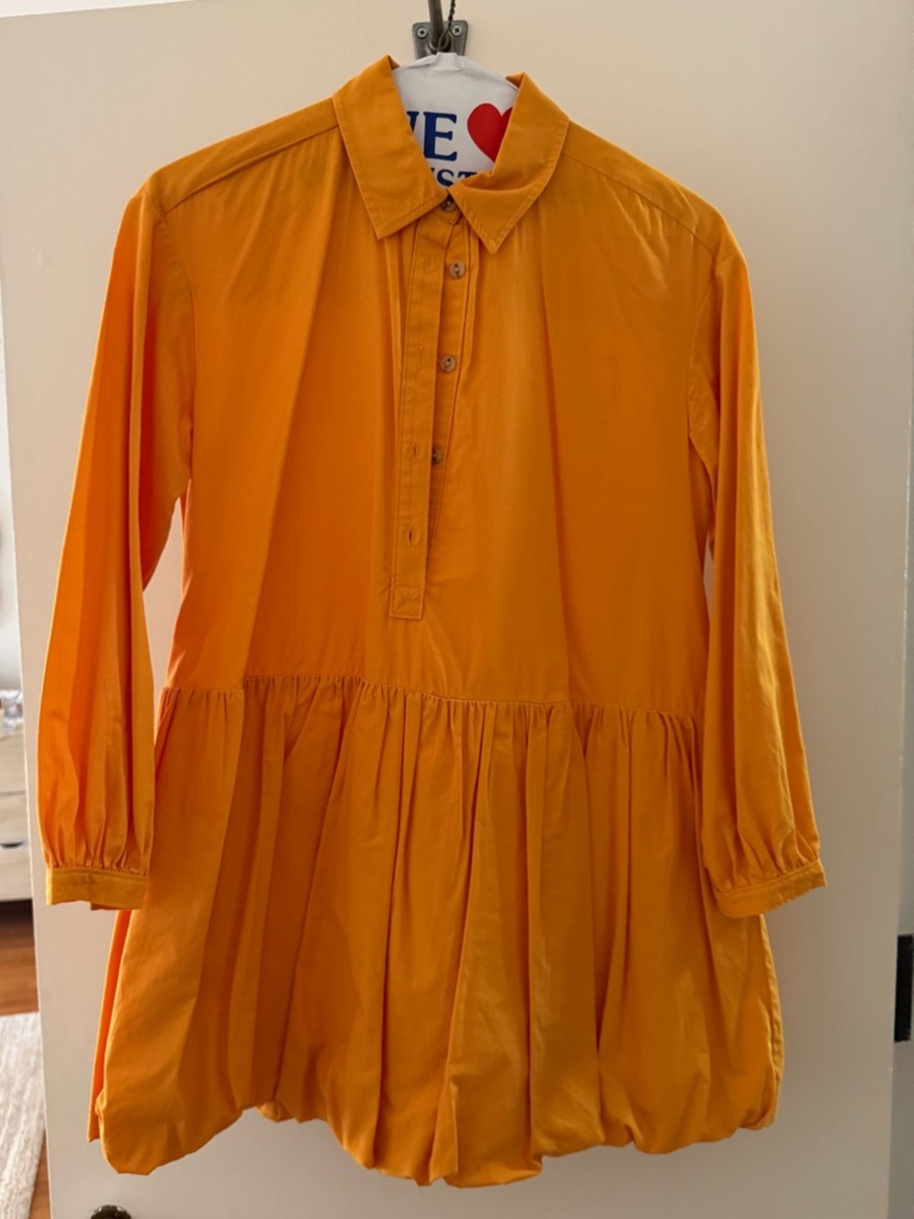 Anthropologie Girls' Mustard Yellow Button-Front Cotton Dress